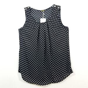 NWT Mix Max polka dot swing tank top button detail S